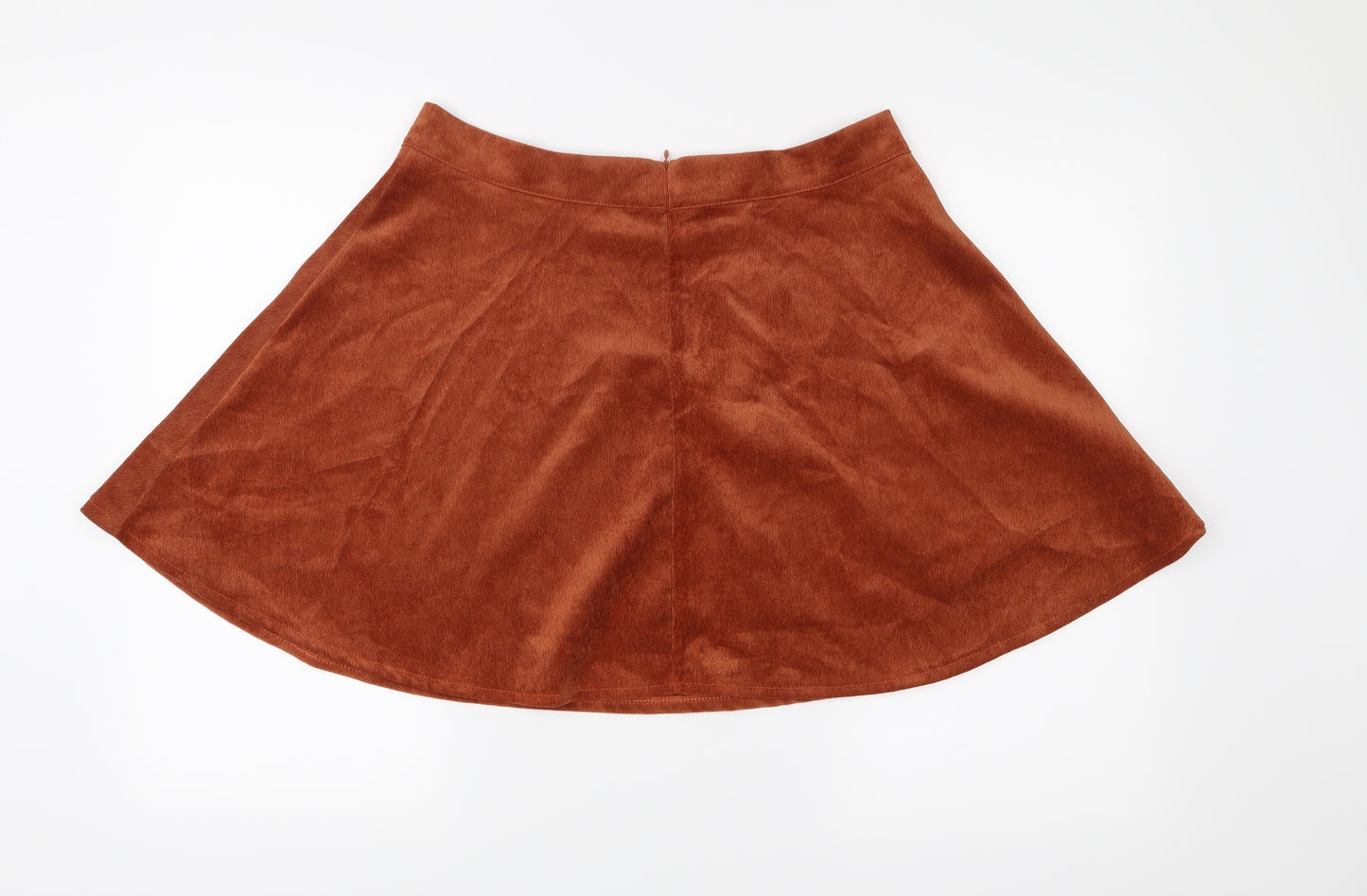 Boohoo Womens Orange   Skater Skirt Size 16