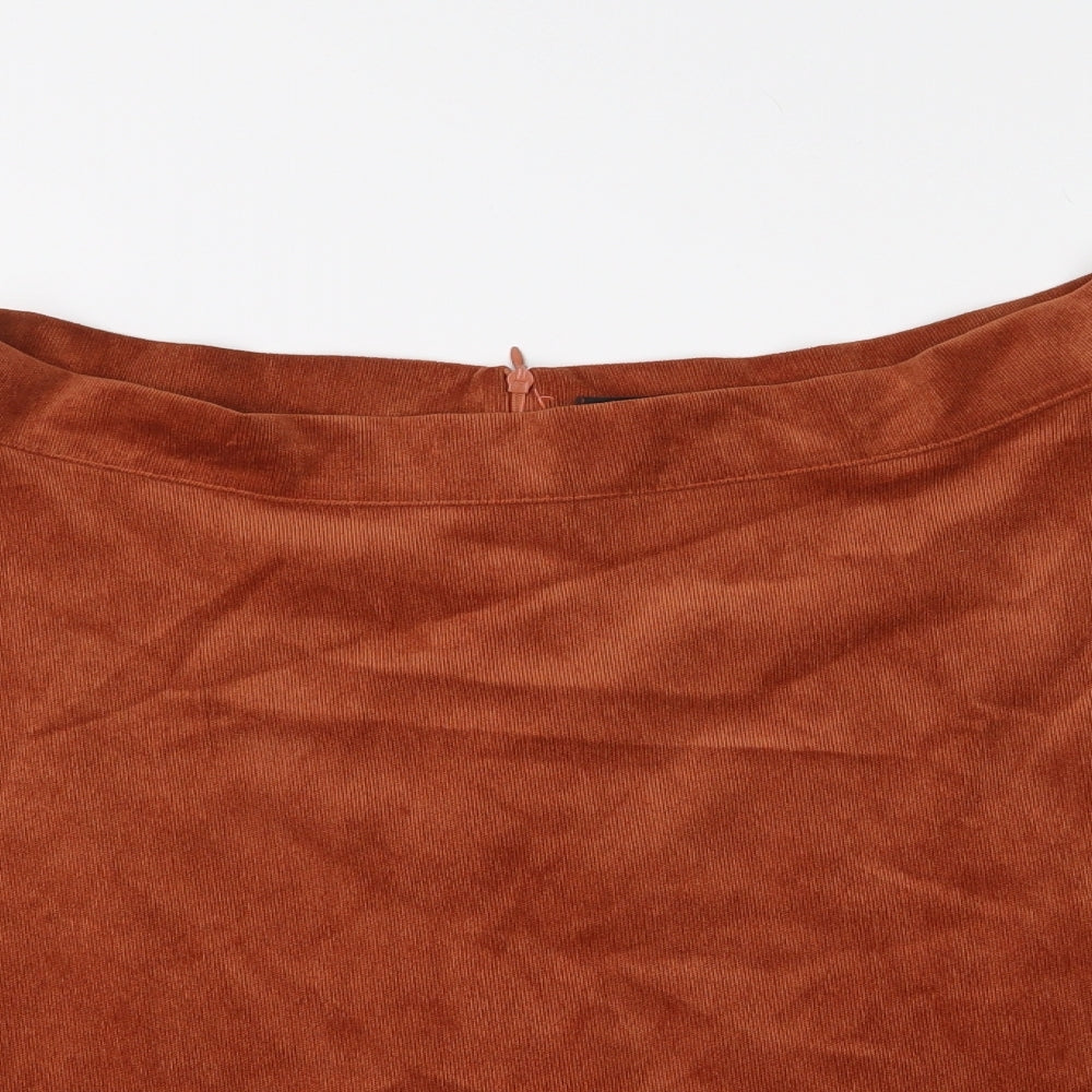 Boohoo Womens Orange   Skater Skirt Size 16