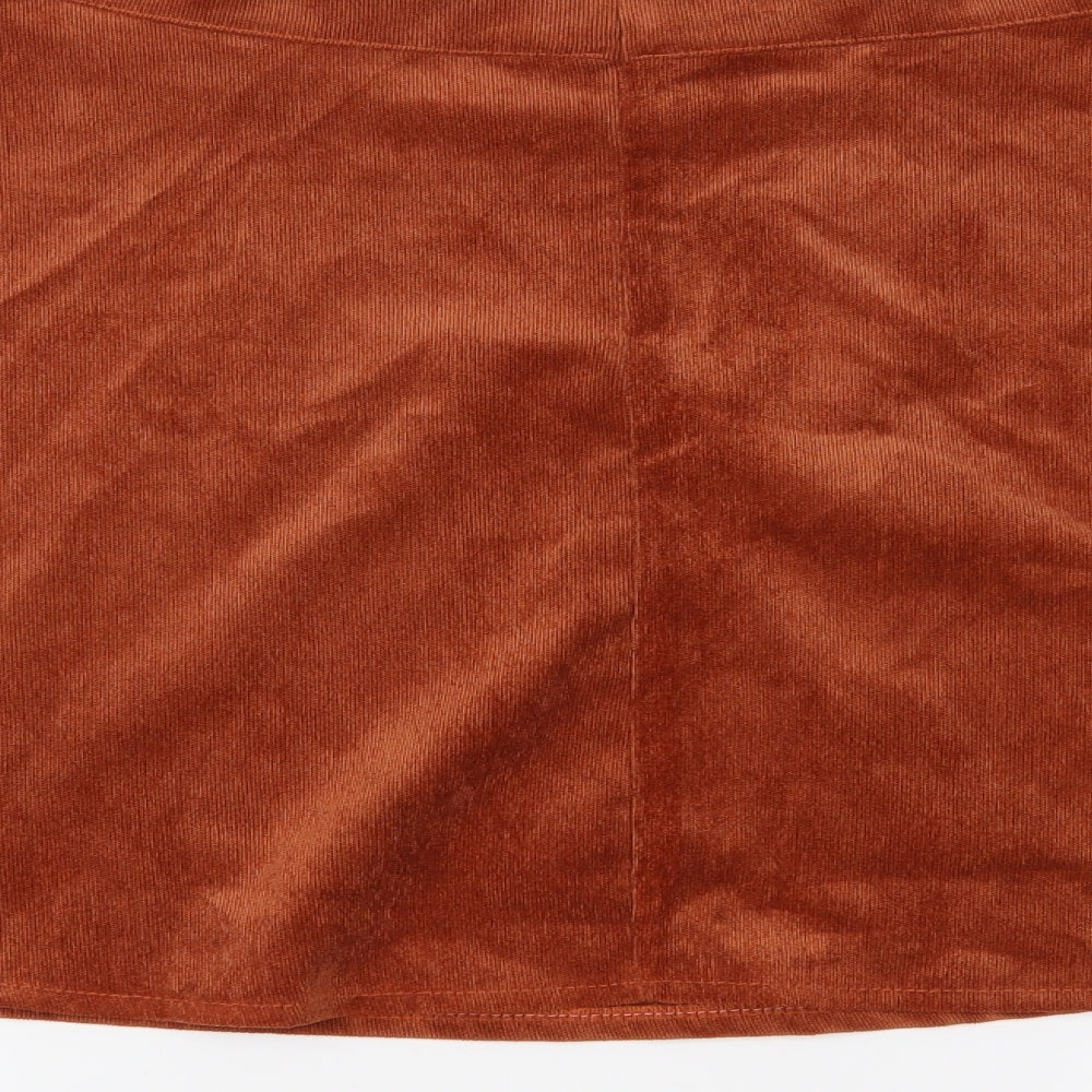 Boohoo Womens Orange   Skater Skirt Size 16