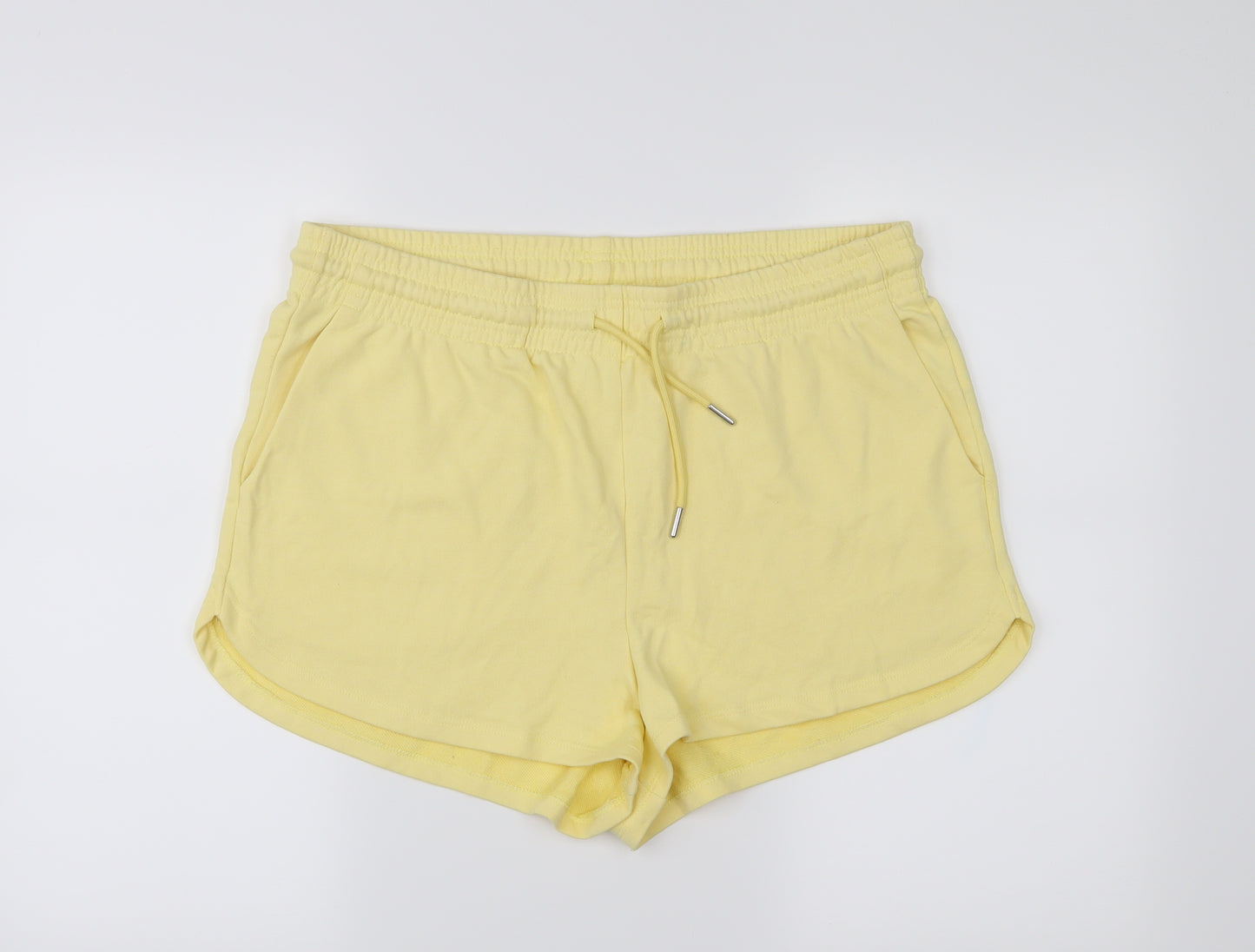H&M Womens Yellow   Sweat Shorts Size L