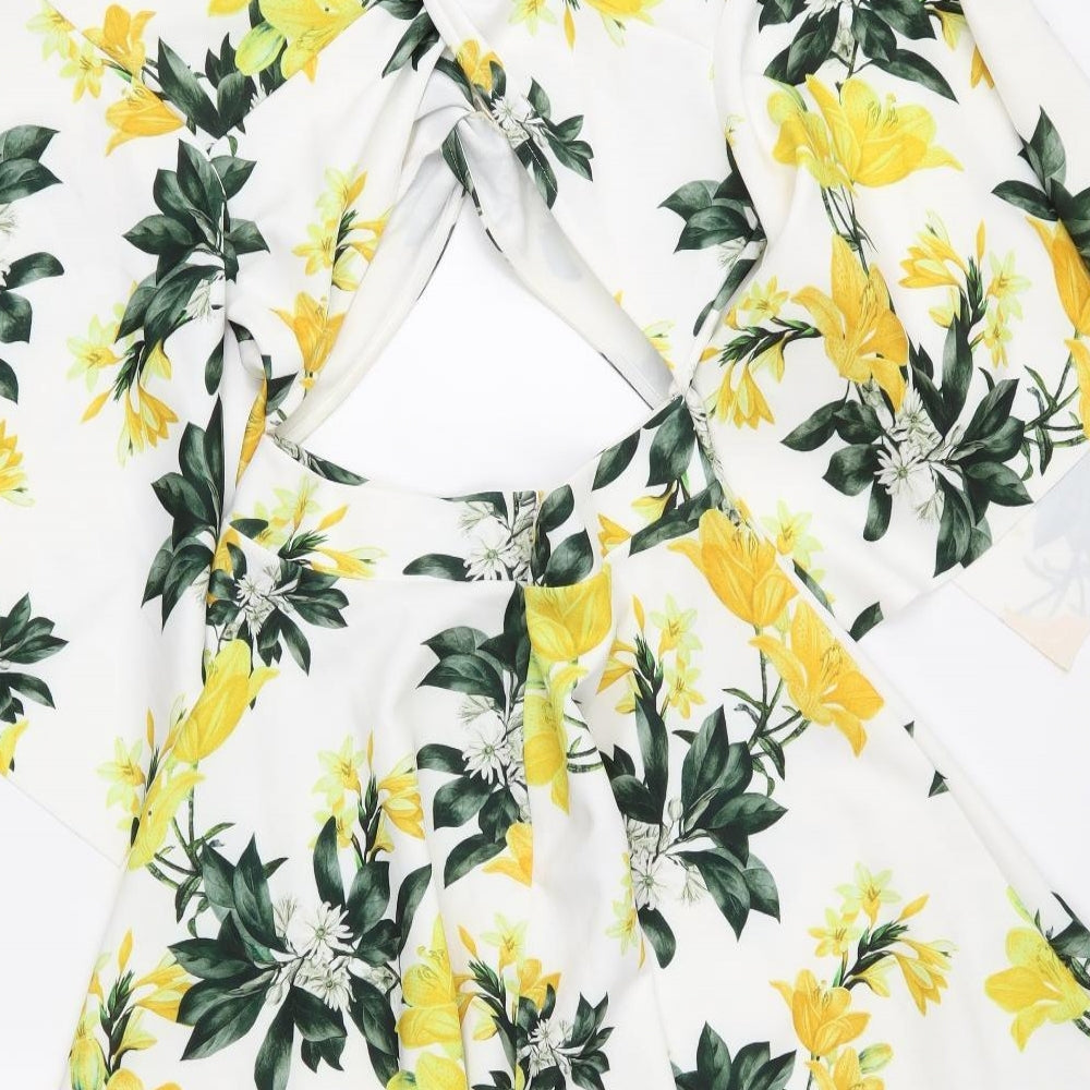 ASOS Womens White Floral  A-Line  Size 14