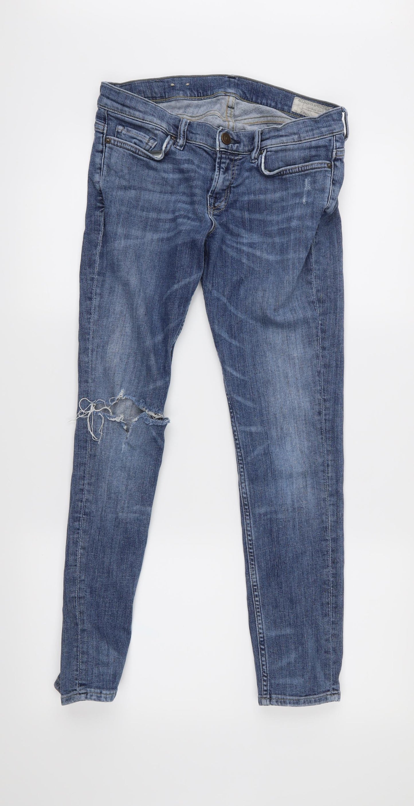AllSaints Womens Blue   Skinny Jeans Size S L26 in