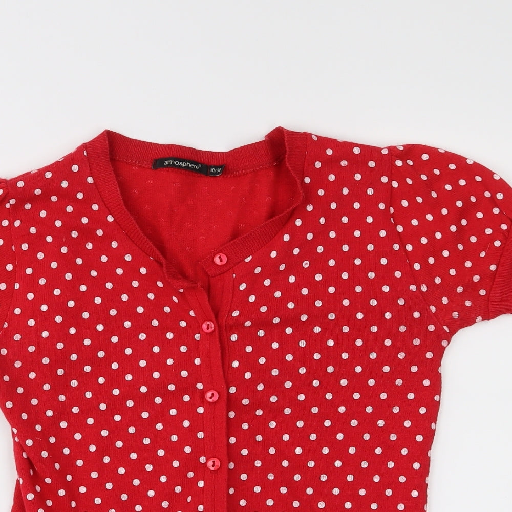 Atmosphere Womens Red Polka Dot  Cardigan Jumper Size 10