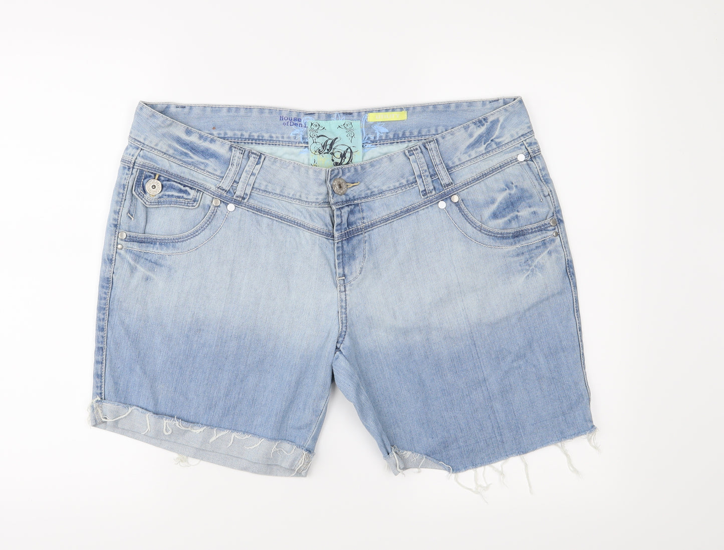 House of Denim Womens Blue   Boyfriend Shorts Size 18