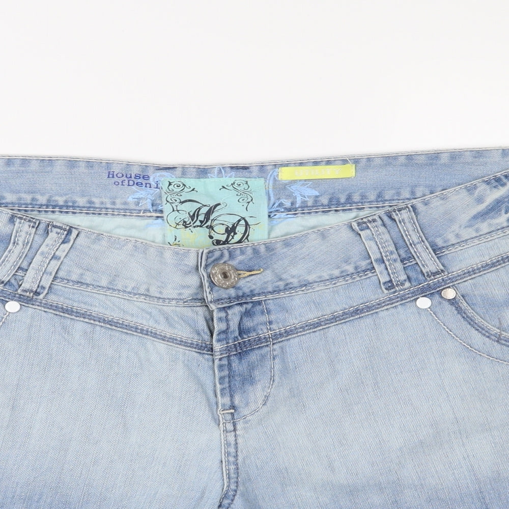 House of Denim Womens Blue   Boyfriend Shorts Size 18