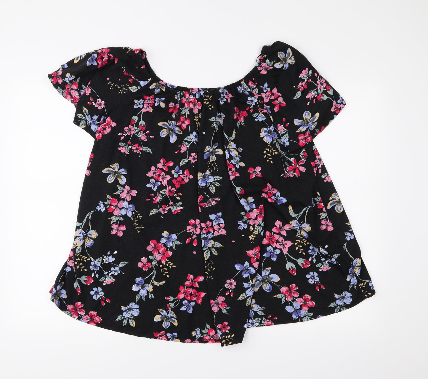 George Womens Black Floral  Basic Blouse Size 20