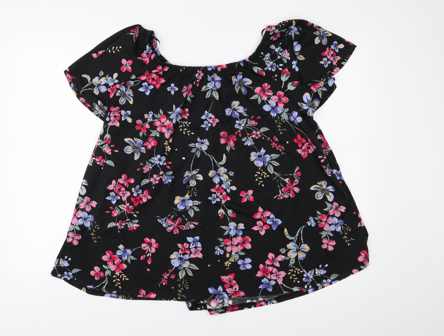 George Womens Black Floral  Basic Blouse Size 20
