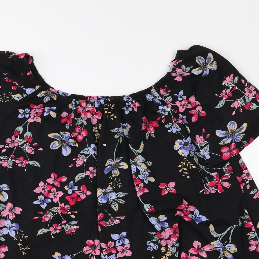 George Womens Black Floral  Basic Blouse Size 20
