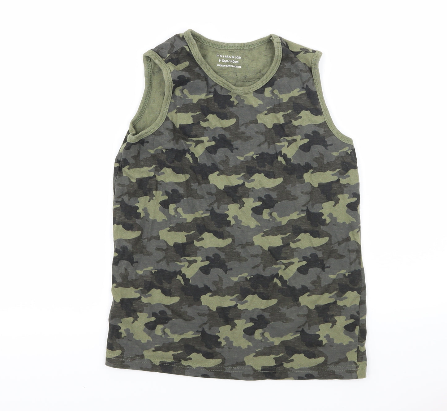 Primark Boys Green Camouflage  Basic Tank Size 9-10 Years