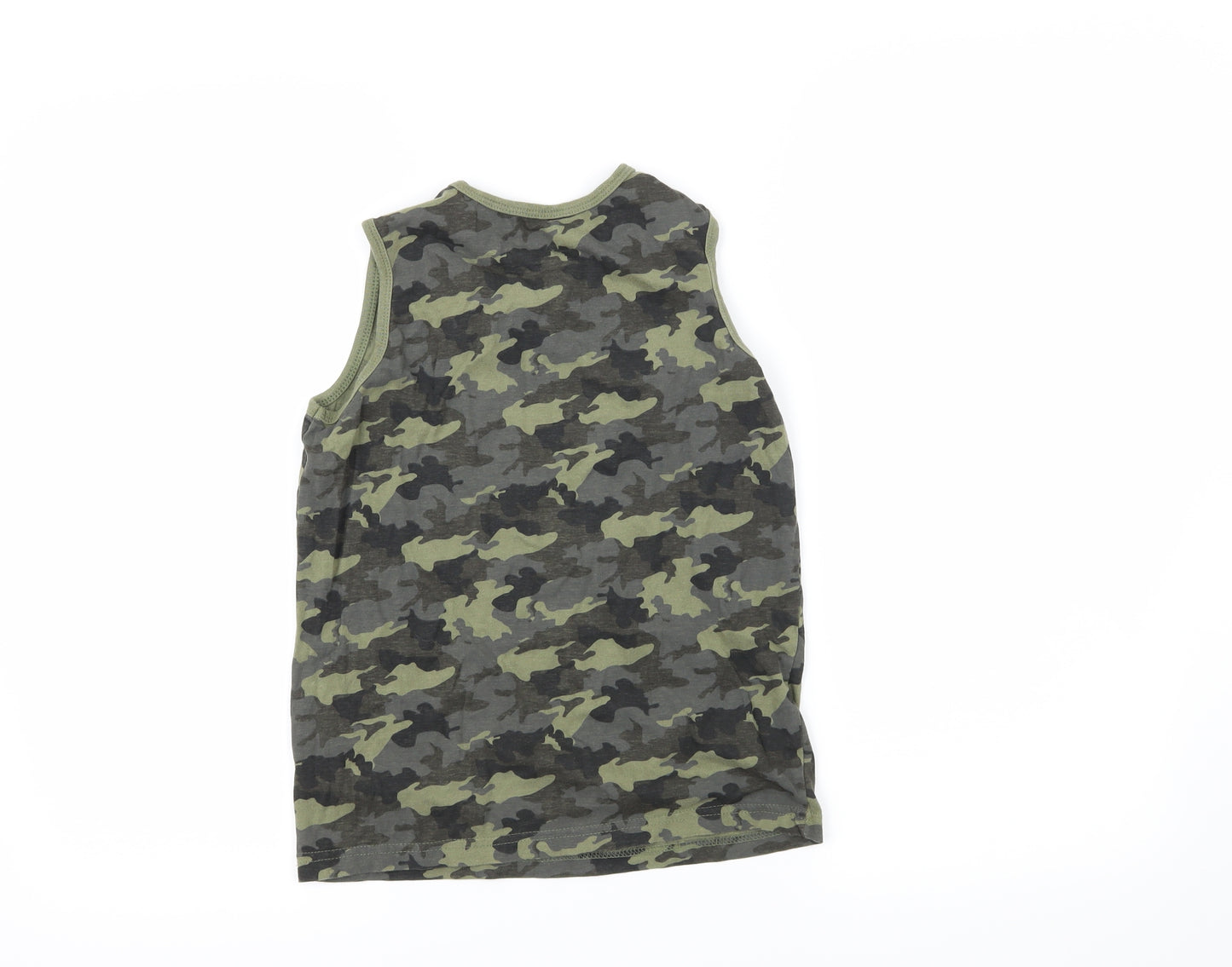 Primark Boys Green Camouflage  Basic Tank Size 9-10 Years