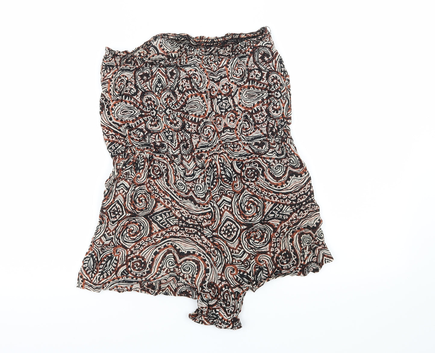 New Look Womens Brown Geometric  Playsuit One-Piece Size 10