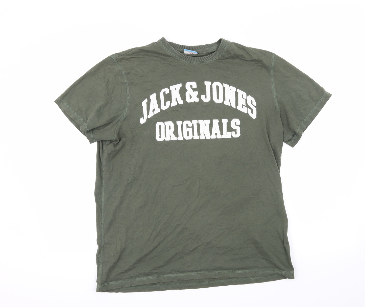JACK & JONES Mens Green    T-Shirt Size M  - graphic