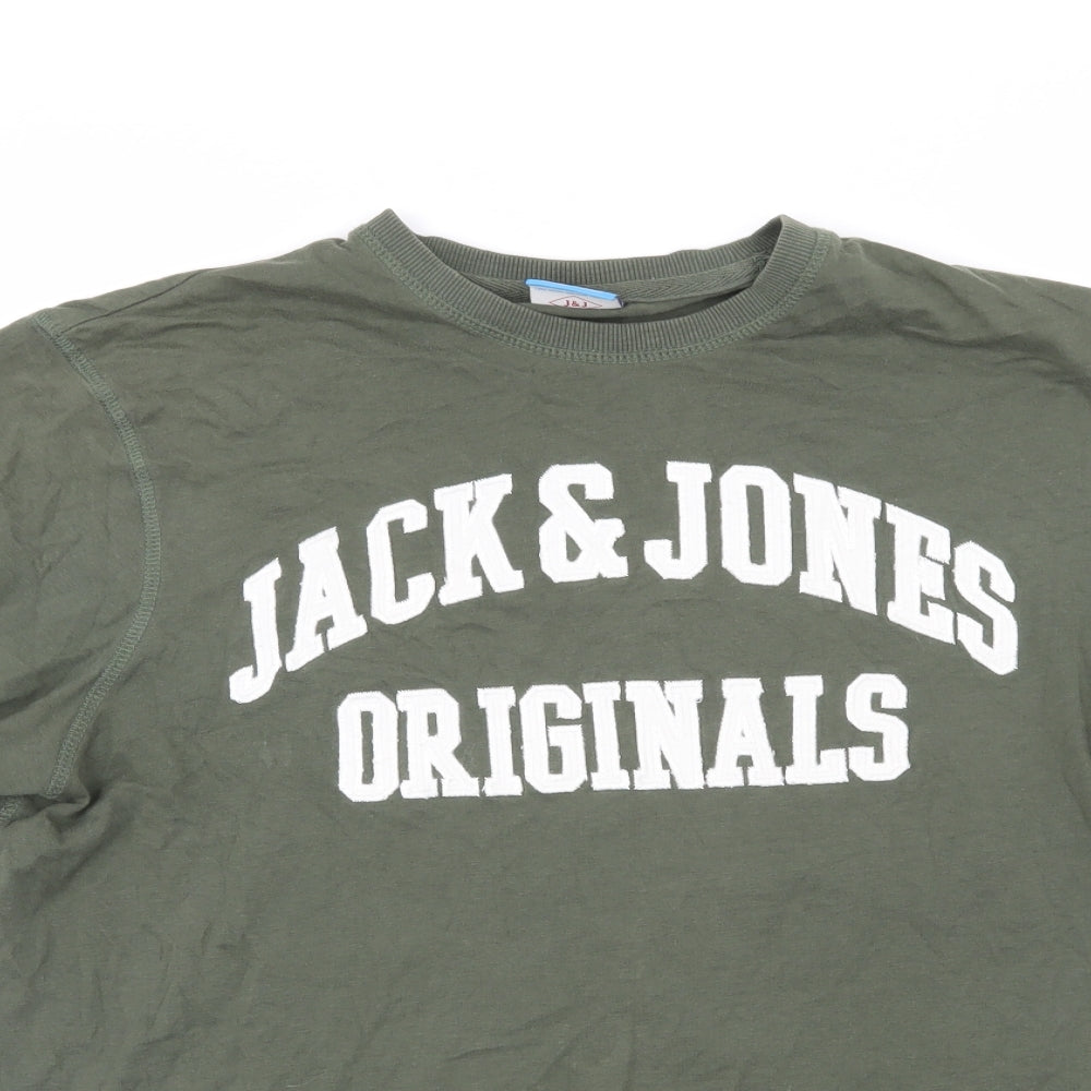 JACK & JONES Mens Green    T-Shirt Size M  - graphic