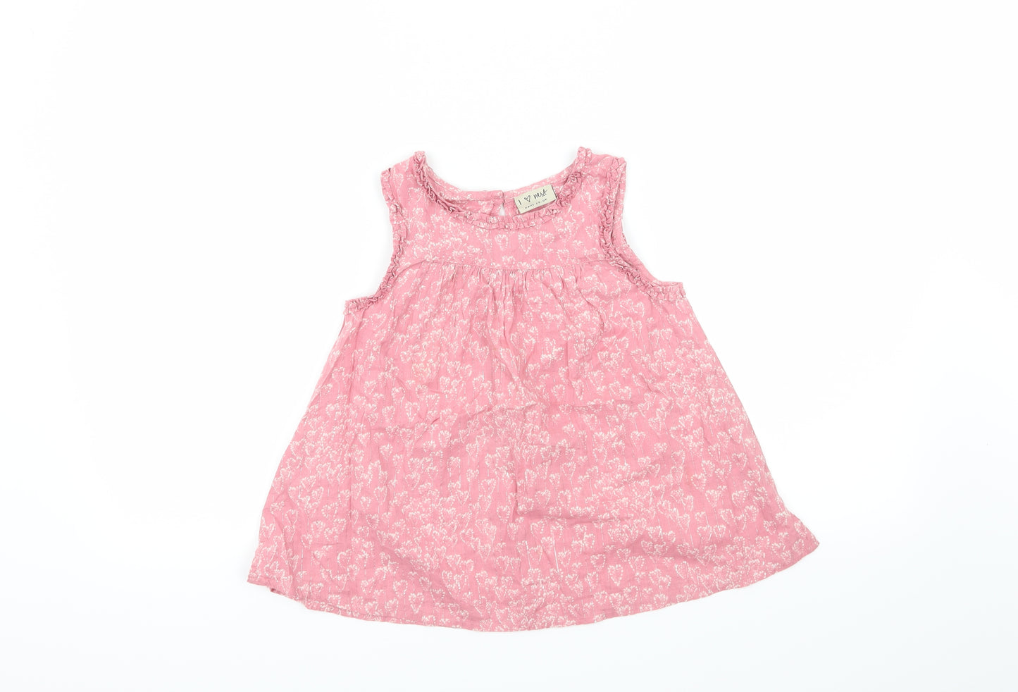 NEXT Girls Pink   Basic T-Shirt Size 7 Years  - Love Heart