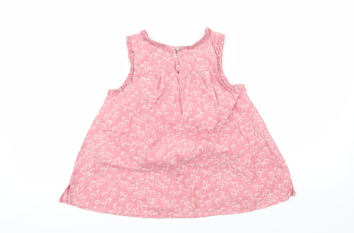 NEXT Girls Pink   Basic T-Shirt Size 7 Years  - Love Heart