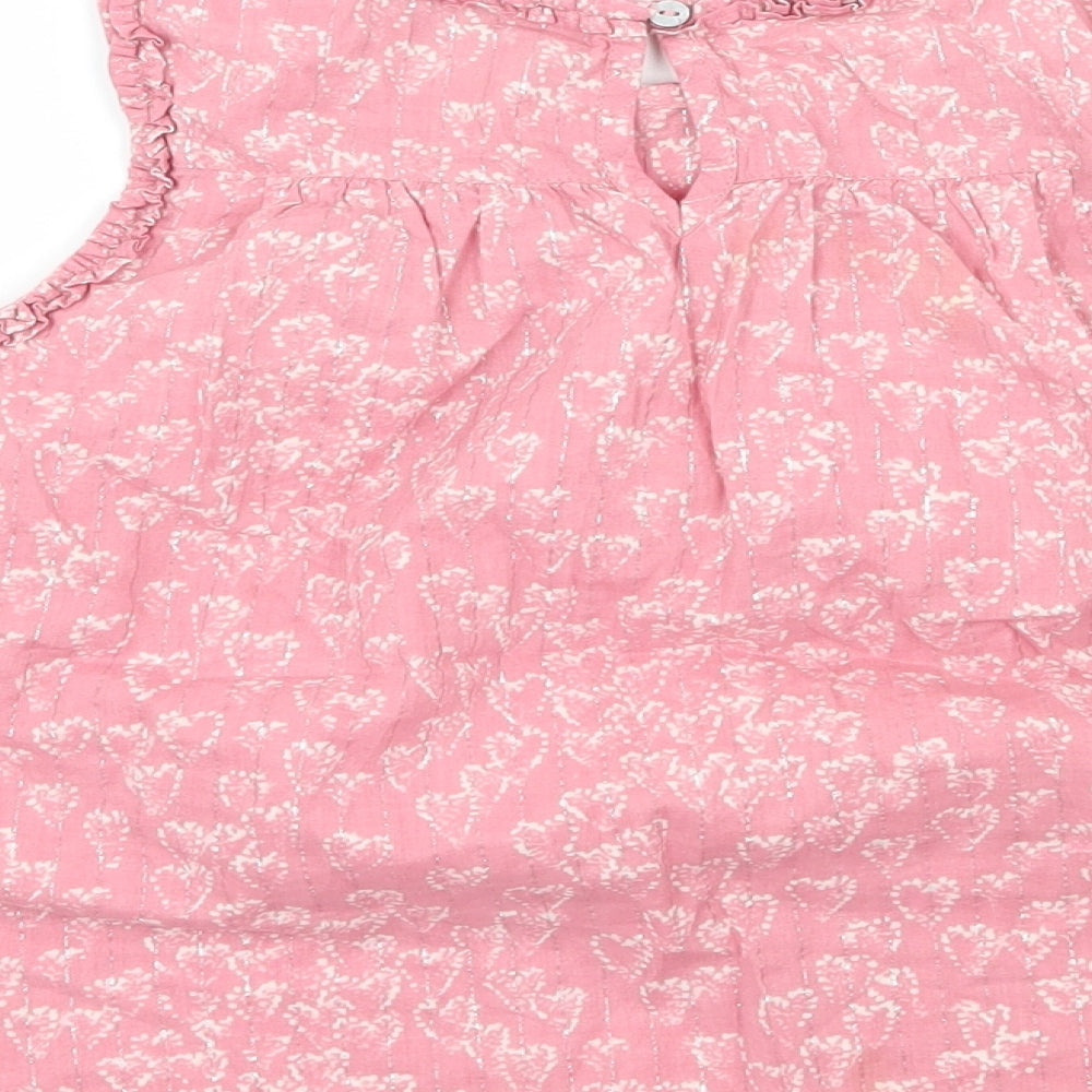 NEXT Girls Pink   Basic T-Shirt Size 7 Years  - Love Heart
