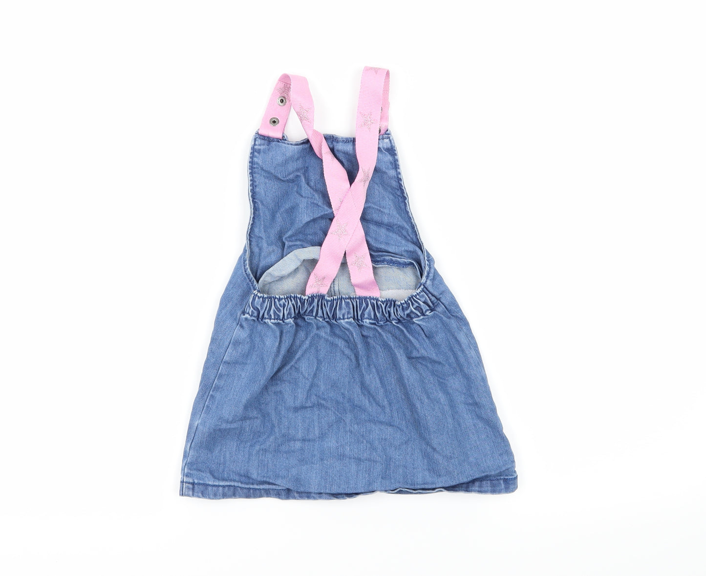 George Girls Blue  Denim Pinafore/Dungaree Dress  Size 18-24 Months  - Disney Minnie Mouse