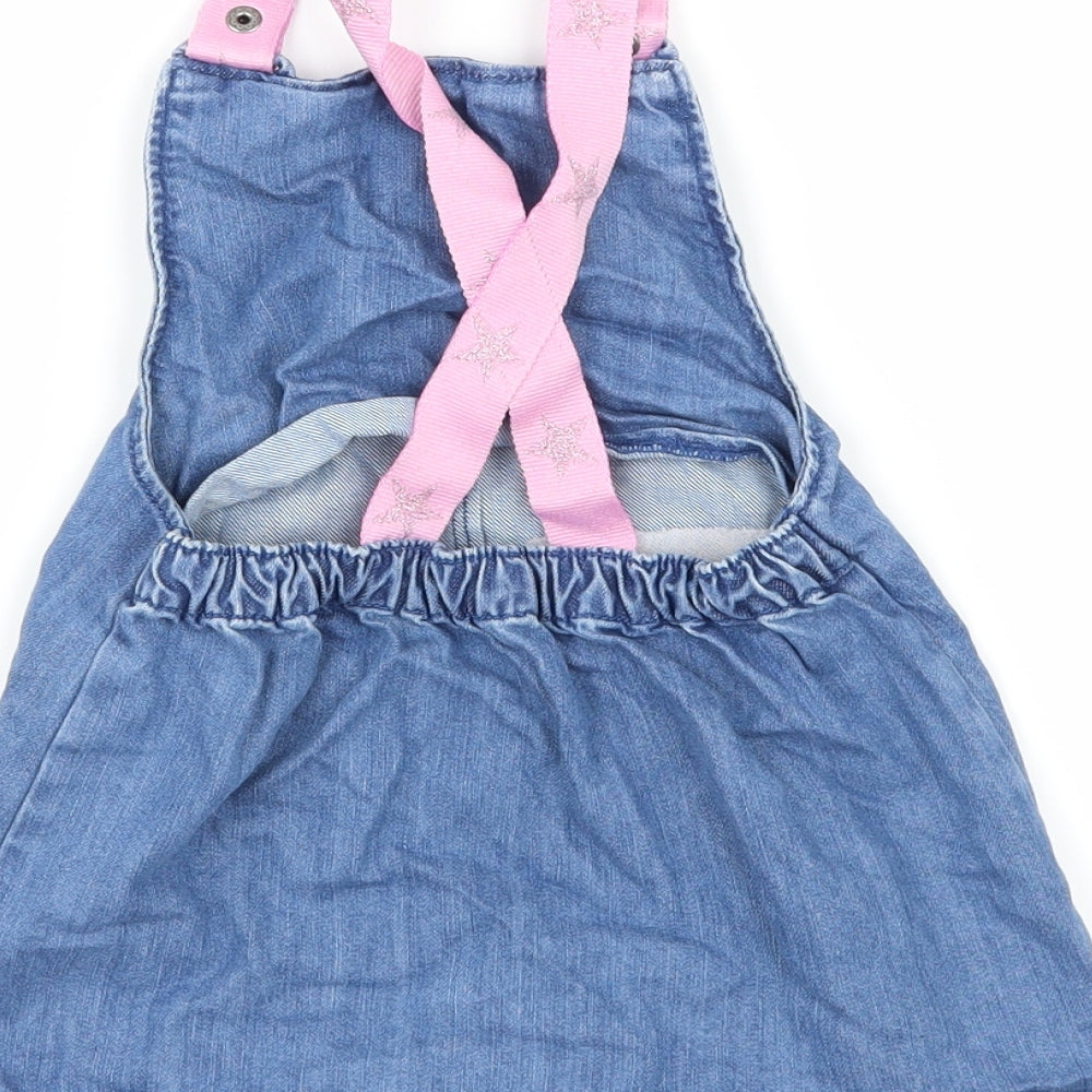 George Girls Blue  Denim Pinafore/Dungaree Dress  Size 18-24 Months  - Disney Minnie Mouse