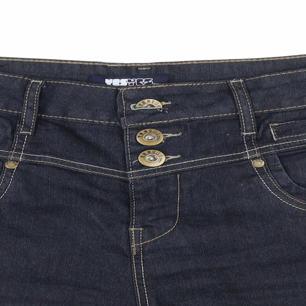 New Look Womens Blue  Denim Mom Shorts Size 14