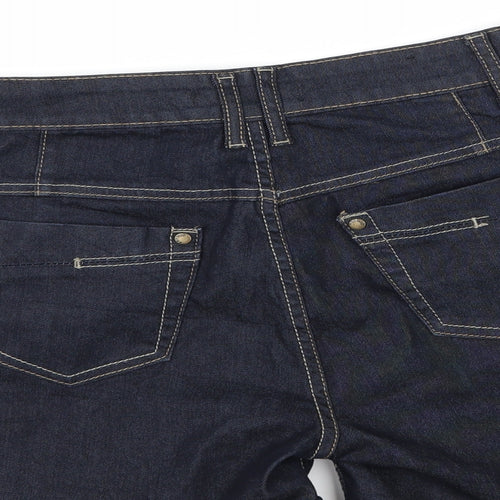 New Look Womens Blue  Denim Mom Shorts Size 14