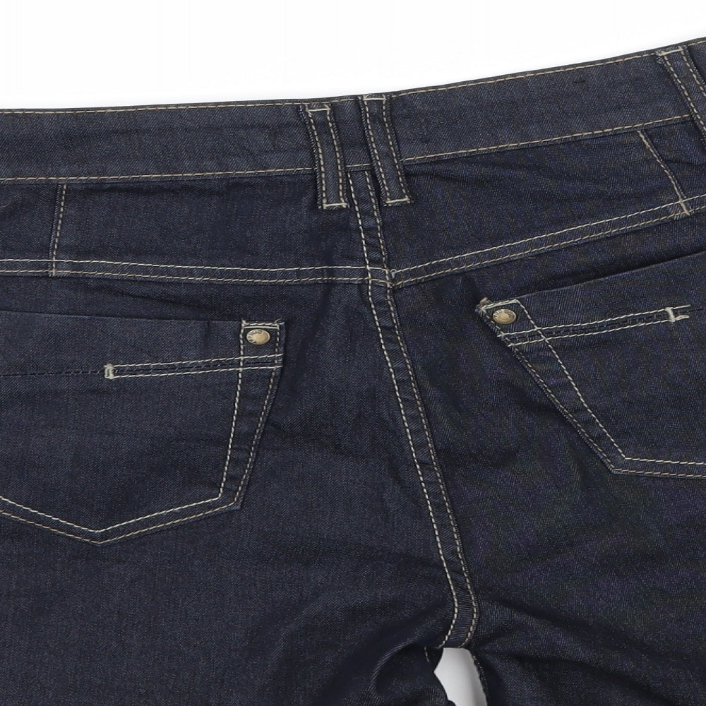 New Look Womens Blue  Denim Mom Shorts Size 14