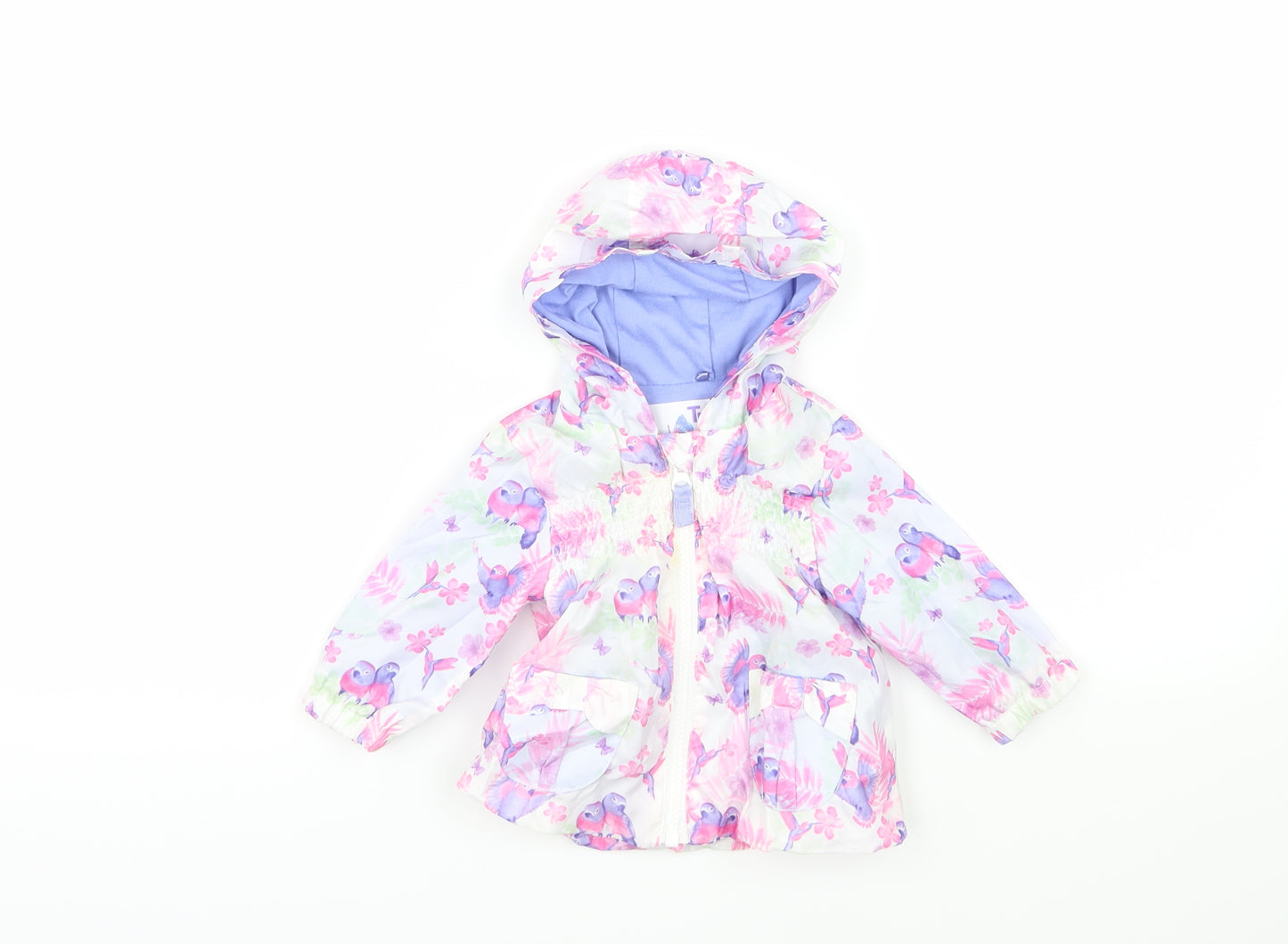 TU Girls White Floral  Rain Coat Coat Size 0-3 Months