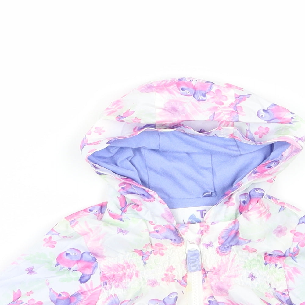 TU Girls White Floral  Rain Coat Coat Size 0-3 Months