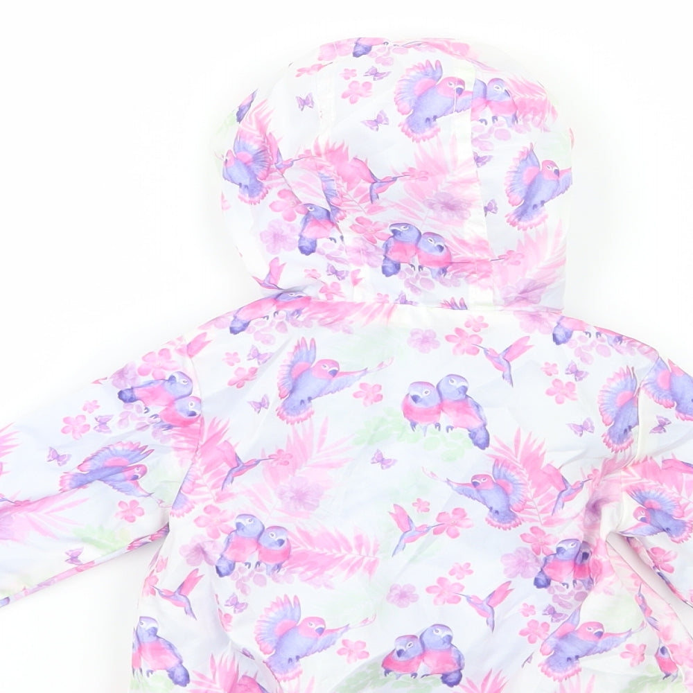 TU Girls White Floral  Rain Coat Coat Size 0-3 Months