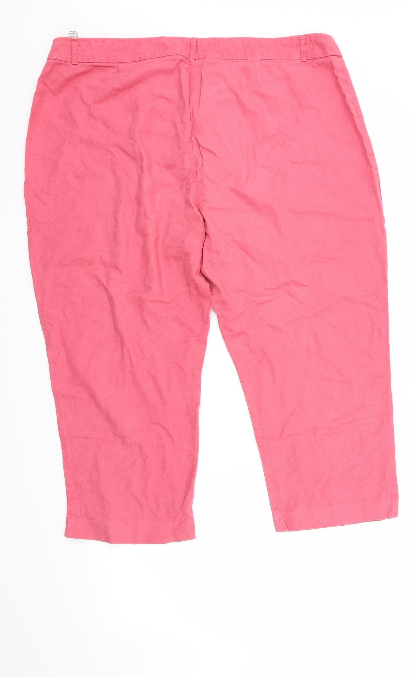 Marks and Spencer Womens Pink   Cropped Trousers Size 18 L21 in