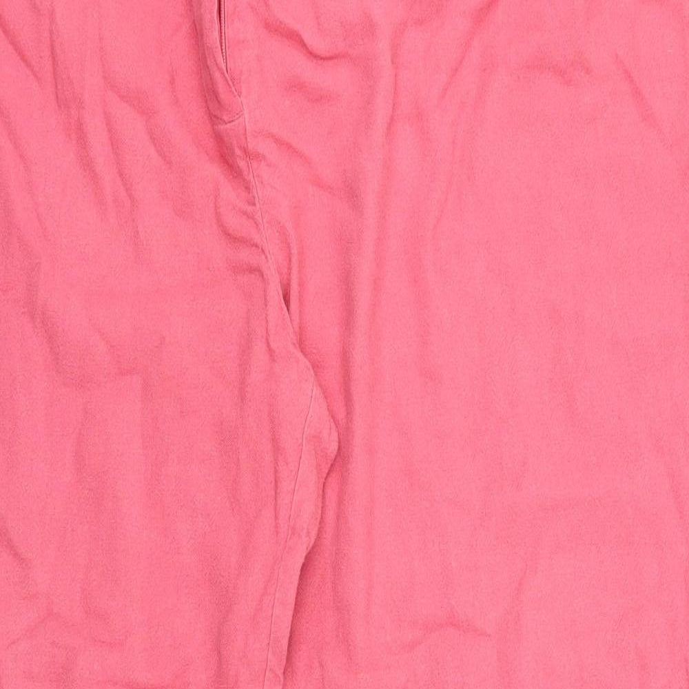 Marks and Spencer Womens Pink   Cropped Trousers Size 18 L21 in