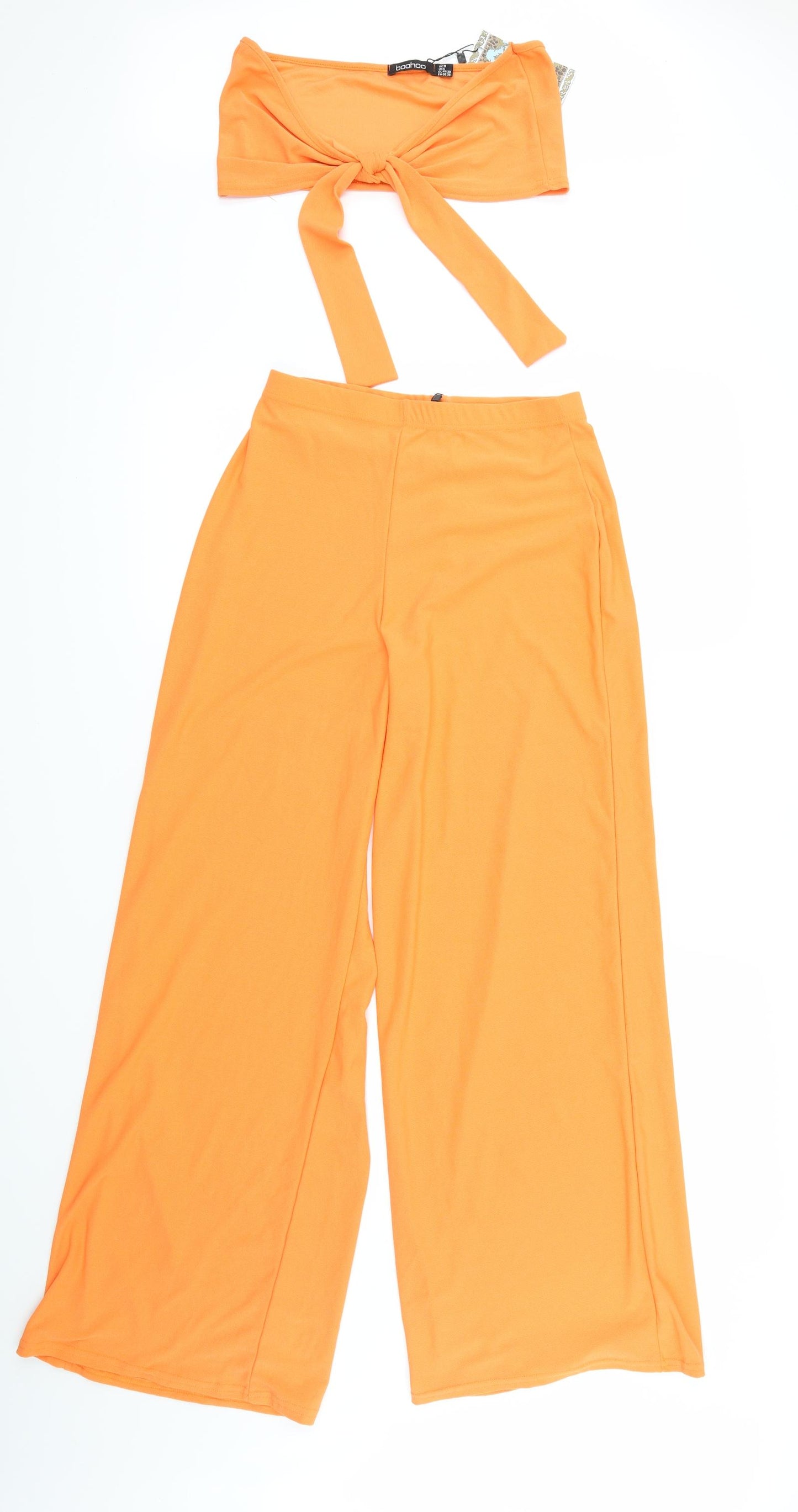 Boohoo Womens Orange   Trousers  Size 10 L30 in - co-ord set