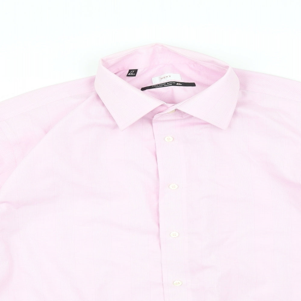NEXT Mens Pink Check   Dress Shirt Size 17