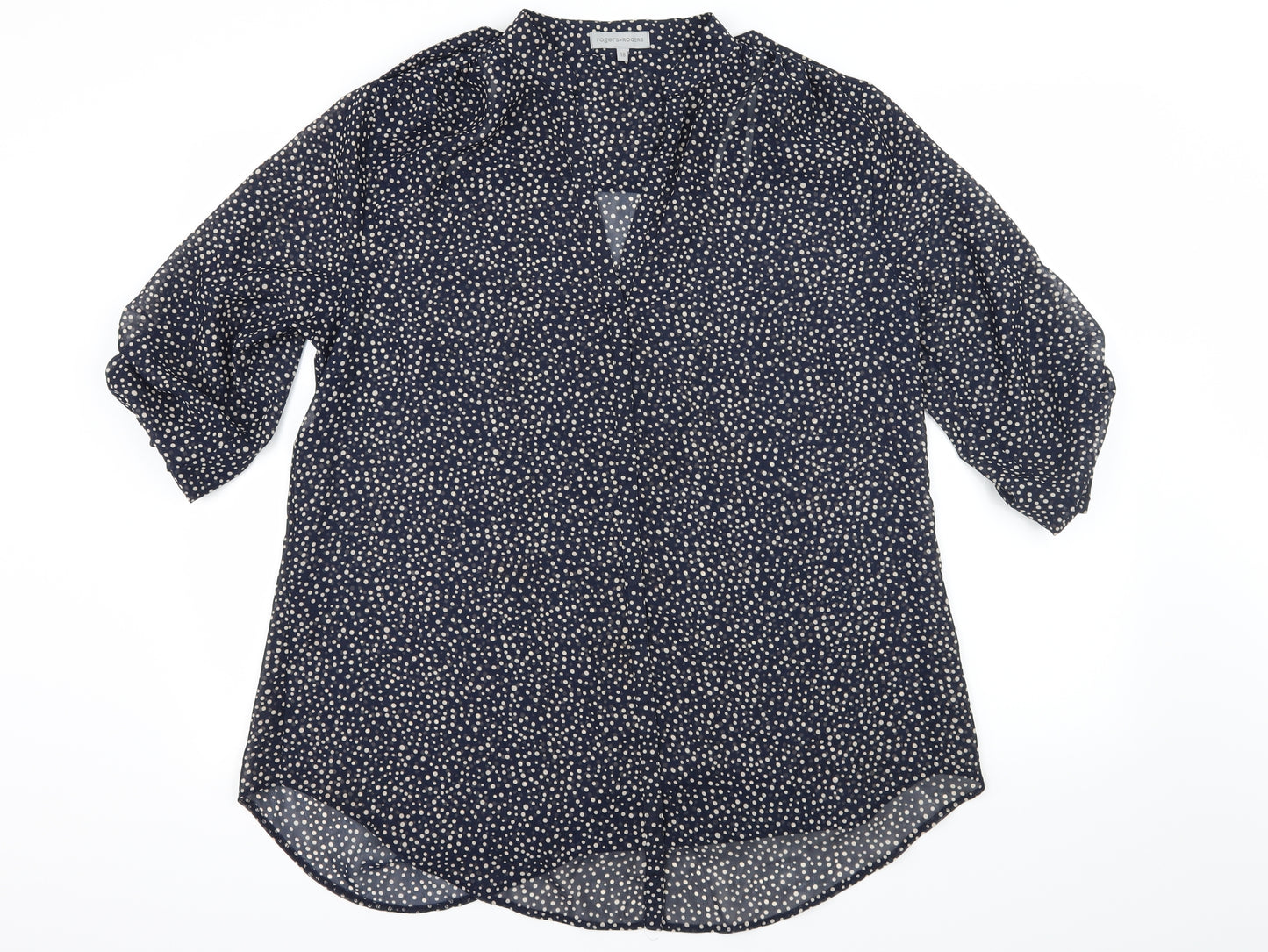 Rogers+Rogers Womens Blue Polka Dot  Basic Blouse Size 18