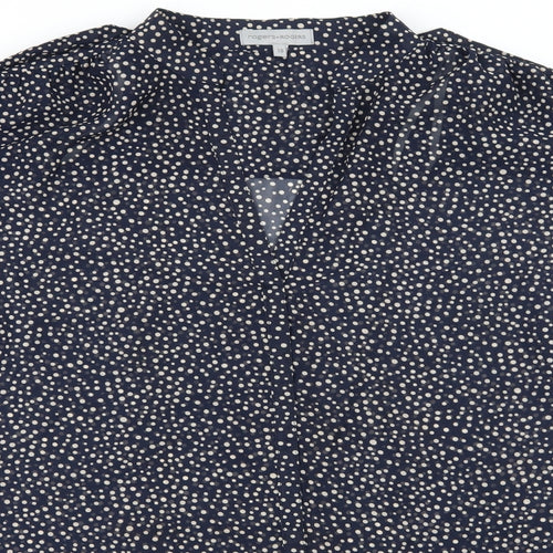 Rogers+Rogers Womens Blue Polka Dot  Basic Blouse Size 18