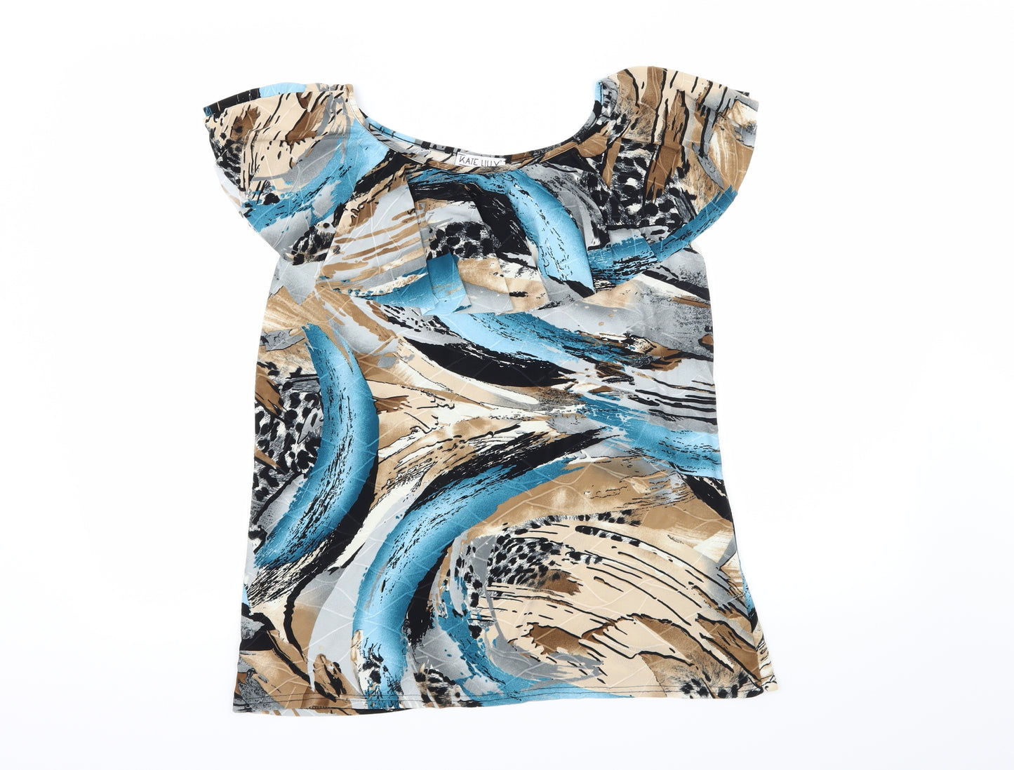 Kate Lilly Womens Multicoloured Geometric  Basic T-Shirt Size 18