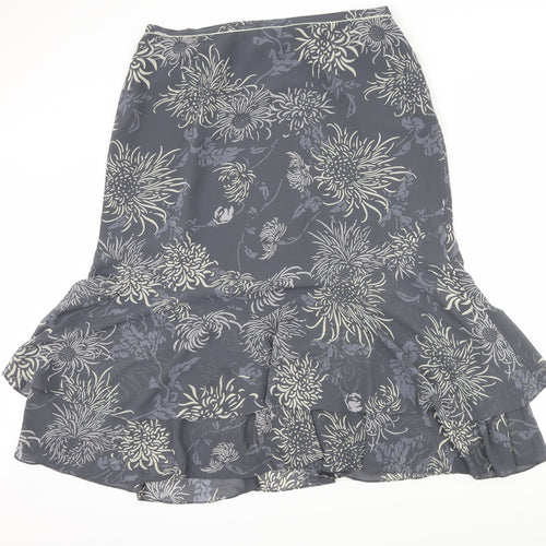 jaques vert Womens Grey Floral  A-Line Skirt Size 20