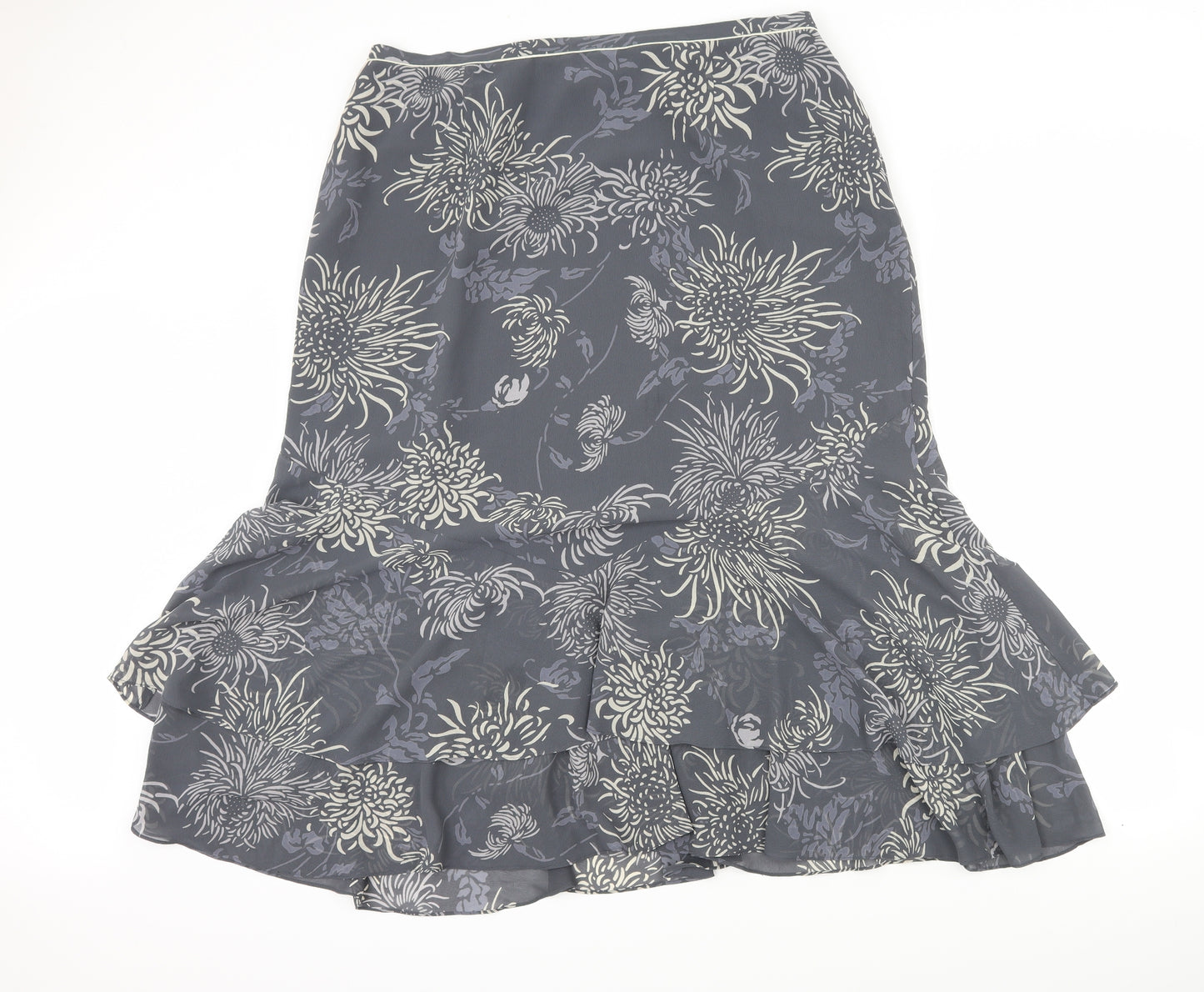 jaques vert Womens Grey Floral  A-Line Skirt Size 20