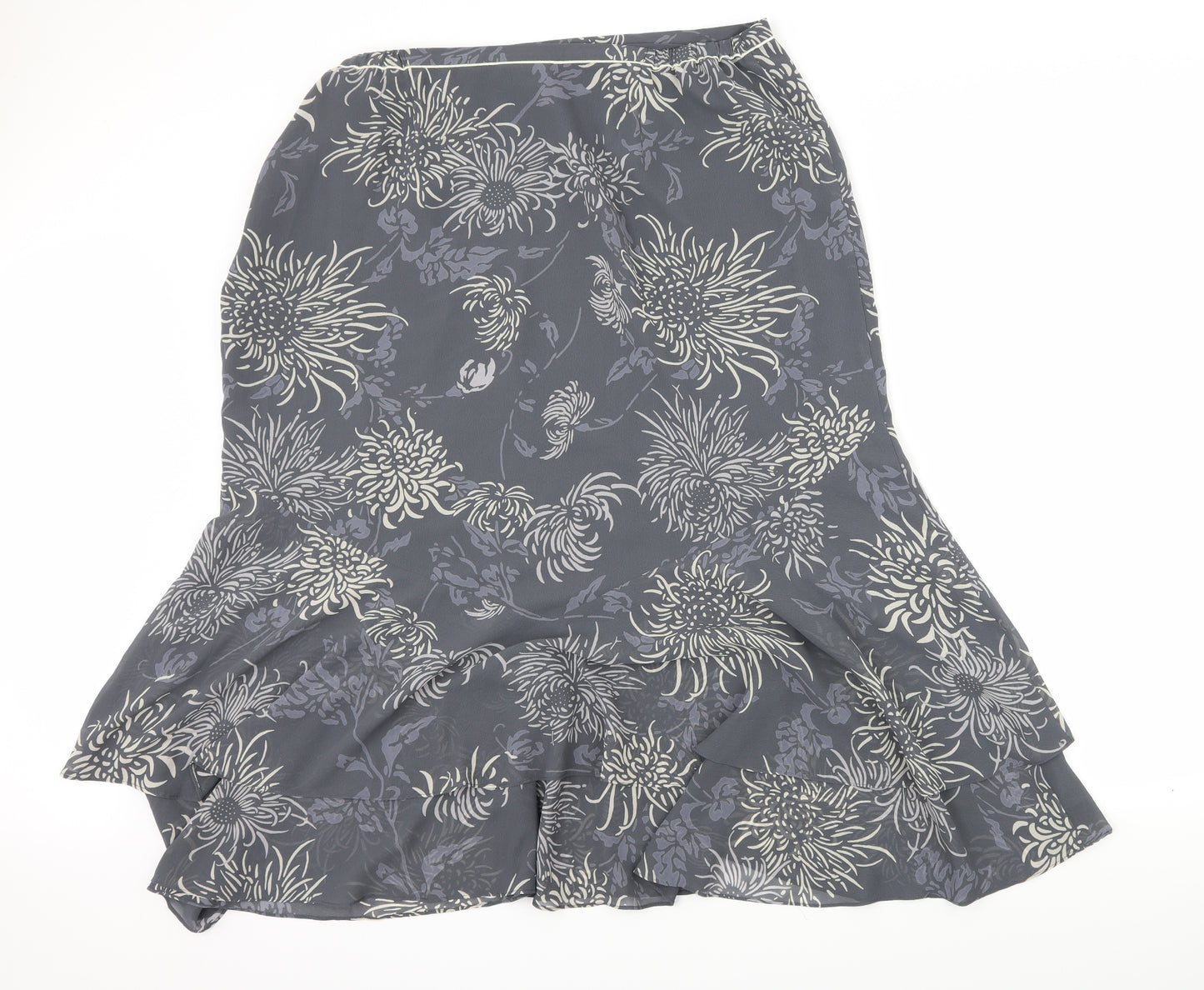 jaques vert Womens Grey Floral  A-Line Skirt Size 20