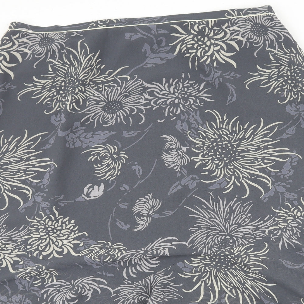 jaques vert Womens Grey Floral  A-Line Skirt Size 20