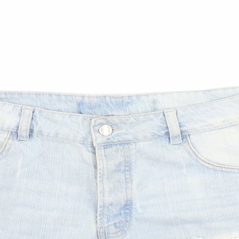 Preworn Womens Blue  Denim Hot Pants Shorts Size 34