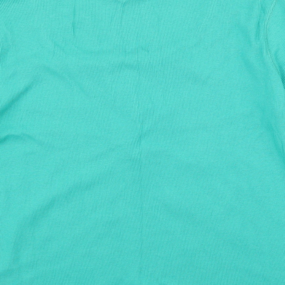 M&Co Womens Green Floral Corduroy Basic T-Shirt Size 2XL