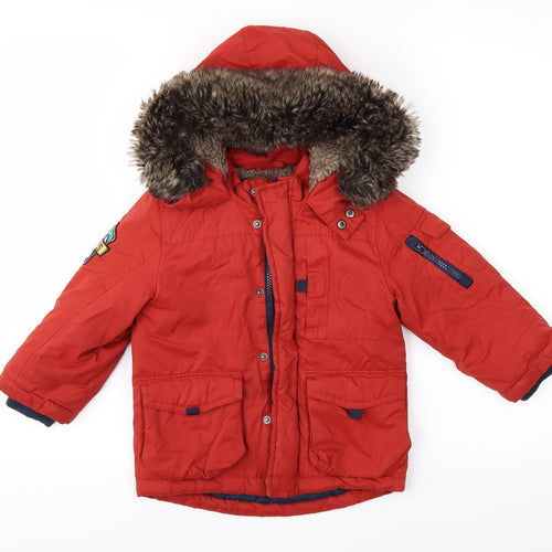 Nutmeg Boys Red   Rain Coat Coat Size 2-3 Years