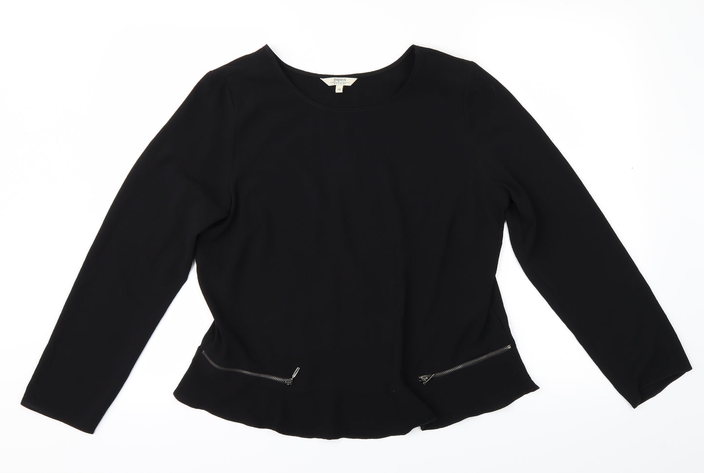 Papaya Womens Black   Basic Blouse Size 14