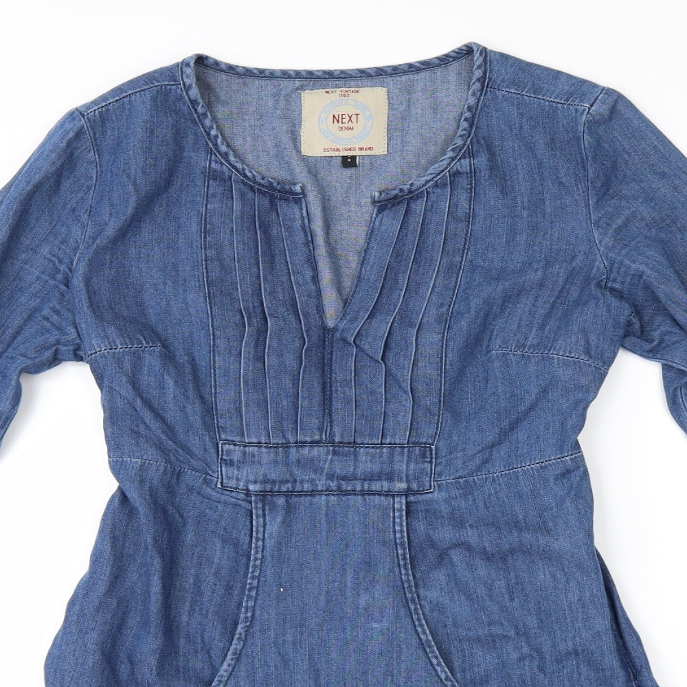 NEXT Womens Blue  Denim Skater Dress  Size 6