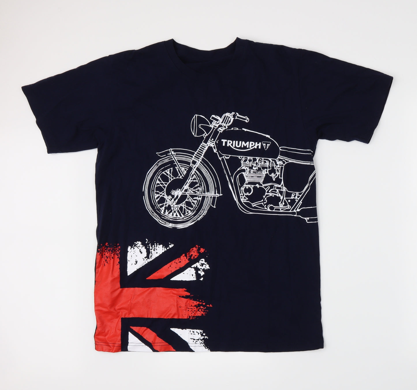 Triumph Motorcycles Mens Blue    T-Shirt Size XL