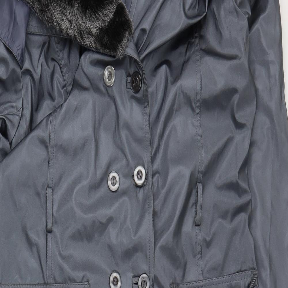 Miss Towery Womens Grey   Overcoat Coat Size 16