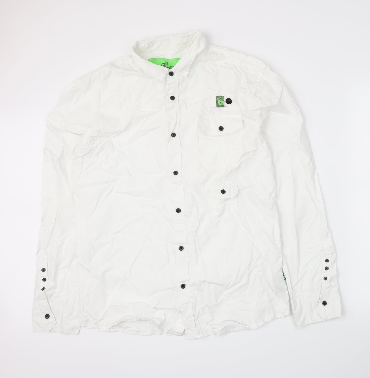 Gio-Goi Mens White    Button-Up Size XL