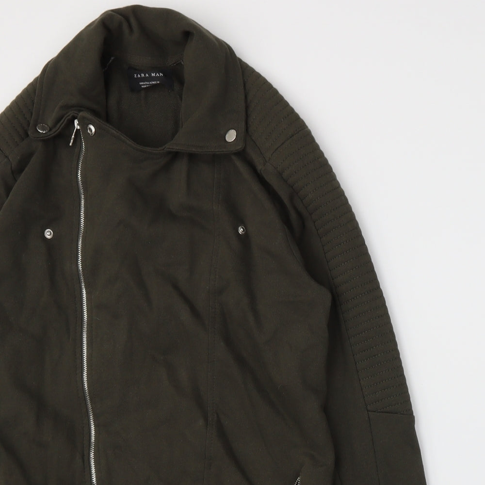Zara Mens Green  Jersey Gilet Jacket Size M
