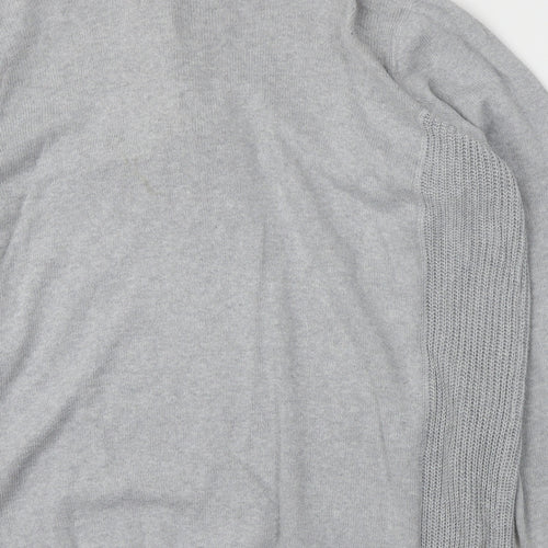 Easy Mens Grey  Knit Henley Jumper Size 2XL