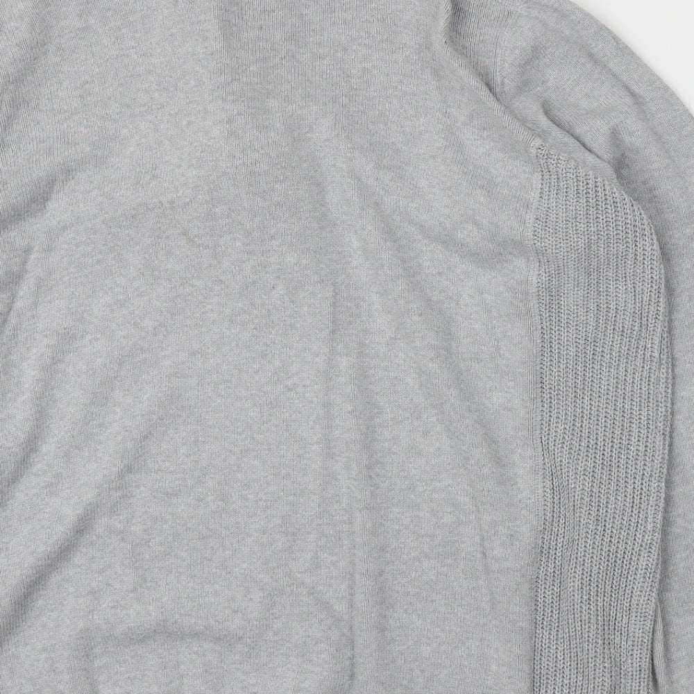 Easy Mens Grey  Knit Henley Jumper Size 2XL